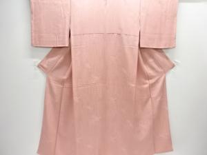 花模様織出し一ツ紋色無地着物